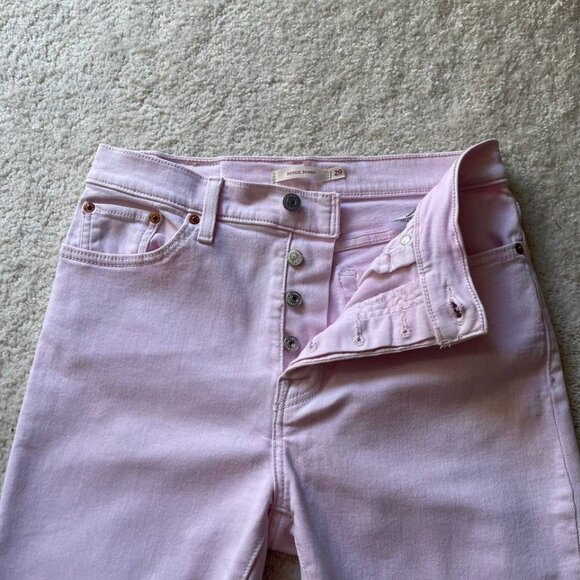 Levi's Wedgie Skinny Cut Off Pink Women Jeans Size 29/27 - Picture 3 of 12